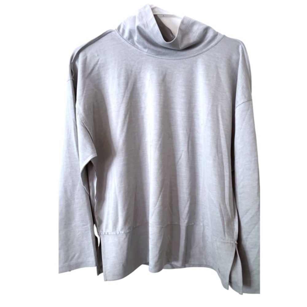 Apana grey yoga lifestyle turtleneck top performance‎ sweatshirt